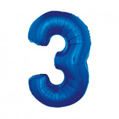 Balon folie sub forma de cifra, culoare albastra 92 cm-Tip Cifra 3