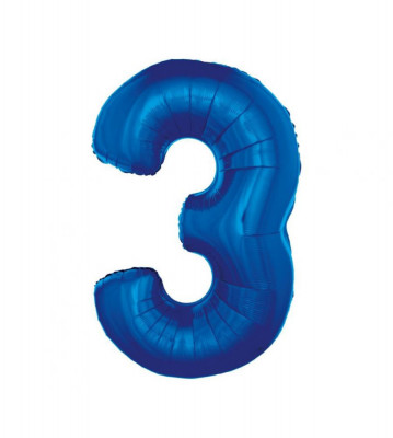 Balon folie sub forma de cifra, culoare albastra 92 cm-Tip Cifra 3 foto