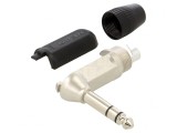 Mufă Jack Stereo 6,3mm Tată 90&deg; Neagră