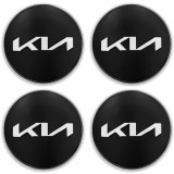 Set 4 Capace jante aliaj Kia, 60mm negru-argintiu