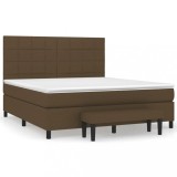 Cumpara ieftin Pat continental cu saltea maro inchis 180x200cm material textil