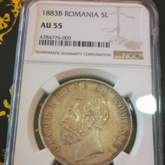 5 lei 1883 ngc au 55 foto