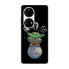Husa compatibila cu Huawei P50 Pro model Baby Yoda, Silicon, TPU, Viceversa, Transparent, Carcasa