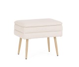 Cumpara ieftin Banca cu spatiu depozitare textil alb otel natur Olga 50x34.5x42h