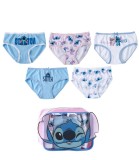 Lenjerie pentru Fete 5 Buc. &icirc;n Geantă Stitch 2-8 Ani. (set 3 buc.)