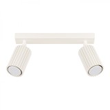 Lampă De Tavan Karbon Bej Din Aluminiu Cu 2 Becuri Tub Minimalistă De Interior.