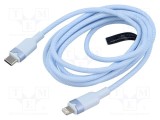 Cablu USB 2.0 VENTION Apple Lightning și USB C, 2m, nichelat