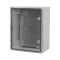 Cutie distributie IP65 din ABS gri, usa transparenta, placa metalica, 400x500x240 mm PP3017