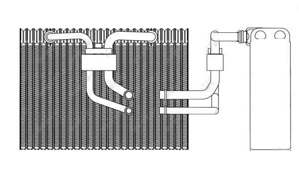 Evaporator aer conditionat Saab 9-5, 1997-2010 motor 1.9 TiD, 2.2 TiD, 3.0 TiD, diesel, full aluminiu brazat, 225x309x73 mm, iesire 11, 6 mm, intrare