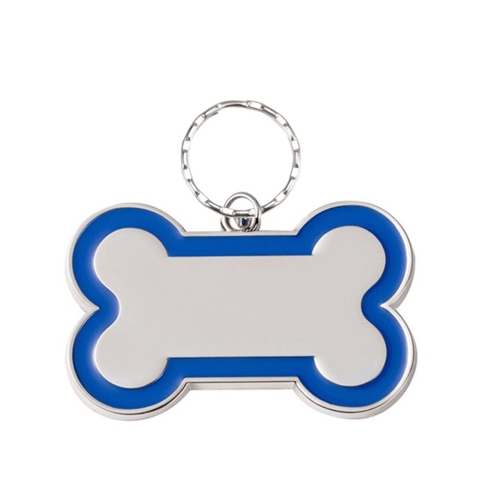 Medalion pentru Caini si Pisici in forma de Os, 3cm, Ropet, Albastru