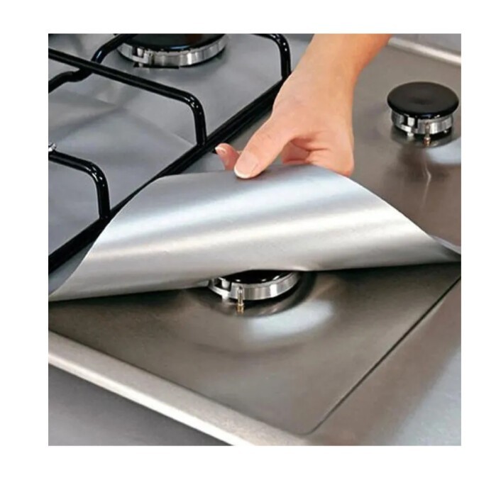 Set 4 folii teflon, detasabile pentru aragaz, lavabila reutilizabila