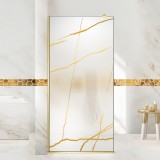 Paravan dus walk-in Aqua Roy Gold, model Marble auriu, sticla 8 mm mata, securizata, anticalcar, 90x195 cm