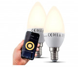 Set de 2 becuri LED B.K.Licht, Smart Home E14 alb cald, 5,5 wati, 470 lumeni - RESIGILAT