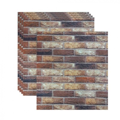10 x Placi de tapet 3D, autoadeziv/autocolant, spuma moale, 70x77 cm, 5.39 mp foto