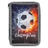 Penar dublu cu minge de fotbal, Negru, 15x4x20cm, CMCLASS