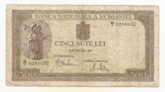 ROMANIA 500 LEI 1941 [16] filigran vertical foto