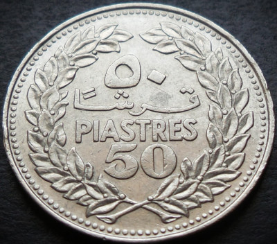 Moneda exotica 50 PIASTRES - LIBAN, anul 1969 * cod 121 foto