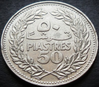 Moneda exotica 50 PIASTRES - LIBAN, anul 1969 * cod 121 foto