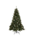 Brad Pom Artificial Verde Conuri Fructe Aspect Nins Craciun Sarbatori Iarna 1.83 Metri + Suport + LIVRARE GRATUITA !