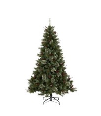 Brad Pom Artificial Verde Conuri Fructe Aspect Nins Craciun Sarbatori Iarna 1.83 Metri + Suport + LIVRARE GRATUITA !