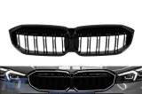 Grilele de rinichi iluminate Iconic Glow cu lamele duble potrivite pentru BMW Seria 3 G20, G21 dupa 2023, lac negru Performance AutoTuning