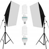 Cumpara ieftin Kit de Iluminare Zenino - 2 Lampi Foto, Trepied, Carcasa, 150W, 50x70cm, Alb/Negru