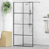 VidaXL Paravan duș walk-in, negru, 100x195 cm, sticlă ESG transparentă