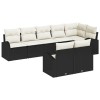 VidaXL Set de canapele pentru grădină 8 pcs Negru și alb Rattan poli 3354756