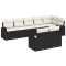 vidaXL Set de canapele pentru grădină 8 pcs Negru și alb Rattan poli 3354756
