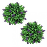 Set arbusti ornamentali artificiali bila cu lavanda, 2 buc., 28 cm GartenMobel Dekor, vidaXL