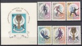 ROMANIA 1966 LP 627 LP 628 CAMPIONATUL MONDIAL DE FOTBAL ANGLIA SERIE SI COLITA STARE MNH