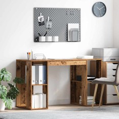 vidaXL Birou cu Depozitare Lemn vechi 130 x 50.5 x 75 cm Lemn compozit 869504 foto