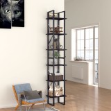 vidaXL Bibliotecă cu 6 rafturi, negru, 40x30x210 cm, PAL 806498