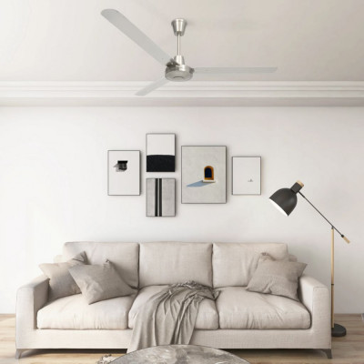 vidaXL Ventilator de tavan, argintiu, 142 cm foto