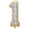 Balon din Folie Metalizata Cyrax, Figurina Cifra, Model Candy, Tema Aniversare 100 cm, Ambalaj Individual, Pai inclus, Umflare cu Aer sau Heliu, Multi