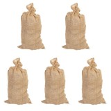 Set 5 saci iuta naturala cu snur, 110x60 cm, max 50 kg, depozitat si transportat cartofi, ceapa, legume si fructe din gradina, biodegradabil si ecolog