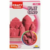 Nisip kinetic, Crafy, Play Sand, 500g, Roz