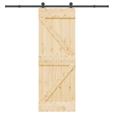 vidaXL Ușă glisantă cu set de feronerie 70x210 cm, lemn masiv de pin foto