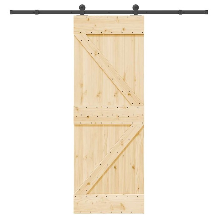 vidaXL Ușă glisantă cu set de feronerie 70x210 cm, lemn masiv de pin