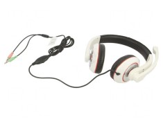 Căști cu microfon alb-negru Jack 3,5mm 1,8m