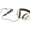 Căști cu microfon alb-negru Jack 3,5mm 1,8m