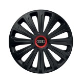 Set 4 capace roti Negre Cu Inel Rosu Trend R16 Compatibil Cu Audi