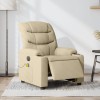 VidaXL Fotoliu electric de masaj rabatabil, crem, textil