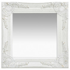 Oglinda de perete în stil baroc, alb, 40 x 40 cm GartenMobel Dekor