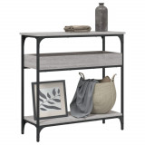 Cumpara ieftin Măsuță consolă cu raft gri sonoma 75x29x75 cm lemn prelucrat
