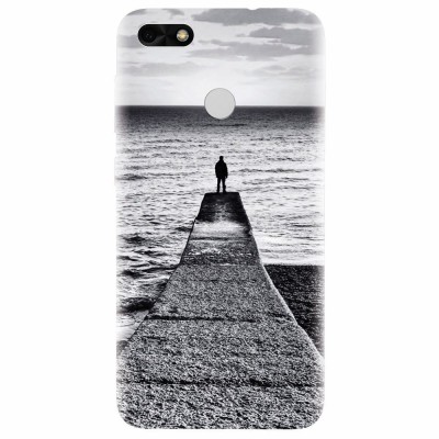 Husa silicon pentru Huawei P9 Lite, Abstract Dock Man Grey foto