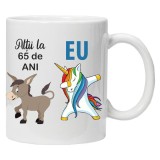 Cana alba personalizata &quot;Altii la 65 ani&quot;, 65 ani, INOVATIX&reg;️. 330ml, Oem