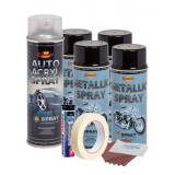 Kit complet reparatie si vopsire jante culoare Negru Metalizat, V4, AVEX