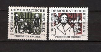 GERMANIA (DDR) 1957 &ndash; PEDAGOG FRIEDRICH FROBEL. SERIE NESTAMPILATA, F147
