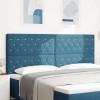 Tăblie LED Argyle cu headboard Albastru &icirc;nchis 100 cm Catifea